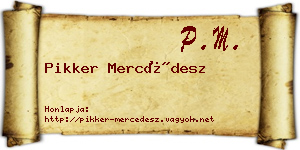 Pikker Mercédesz névjegykártya